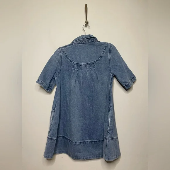 Free People Remino Denim Mini Dress in Ocean Blue - Picture 8 of 9